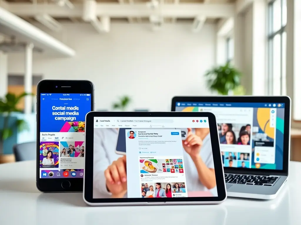 A collage of engaging social media posts across various platforms (Facebook, Instagram, LinkedIn) showcasing content created for a language school, including student testimonials, cultural insights, and promotional offers.