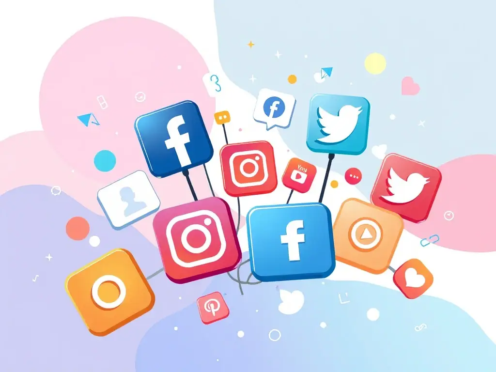 A vibrant image showcasing various social media platforms with engaging content related to language learning and cultural exchange.